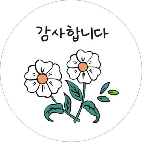 단비나인 플라워 감사합니다 스티커, F타입, 50개
