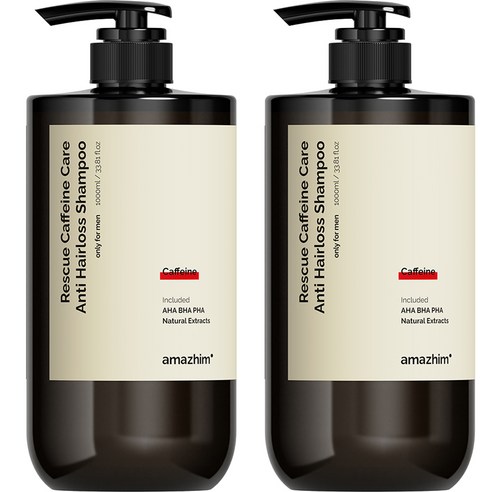 어메즈힘 레스큐 카페인 두피케어 탈모 대용량 샴푸, 2개, 1000ml