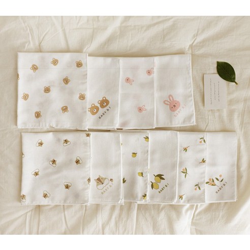 우리 아이 피부를 위한 최고의 선택, 베이비앤아이 유아용 무형광 순면 손수건