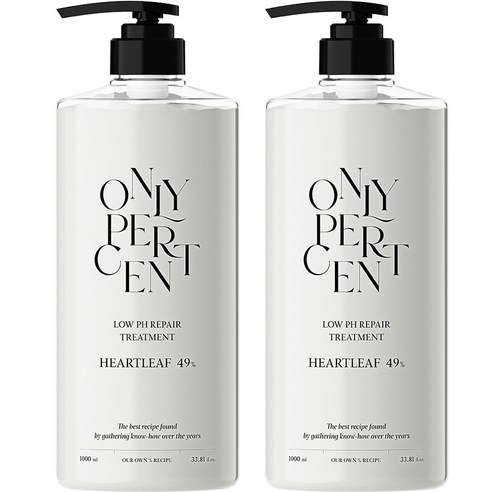 온리퍼센트 어성초 49 약산성 리페어 헤어트리트먼트, 2개, 1000ml