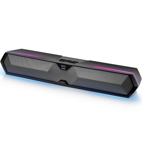 브리츠 게이밍 RGB 사운드바 PC용 스피커 USB 전원, 혼합색상, BR-T9