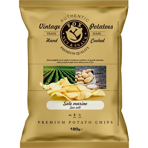 폭스 이탈리아 프리미엄 감자칩 씨솔트, 120g, 1개