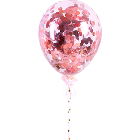 하이어리 파티용 투명 컨페티 풍선 원형, 레드, 20개