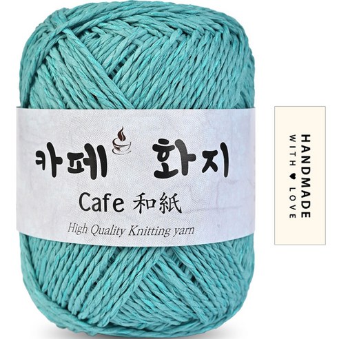 니뜨 카페화지 뜨개실 40g + 코튼라벨 세트, 1016 민트, 1세트
