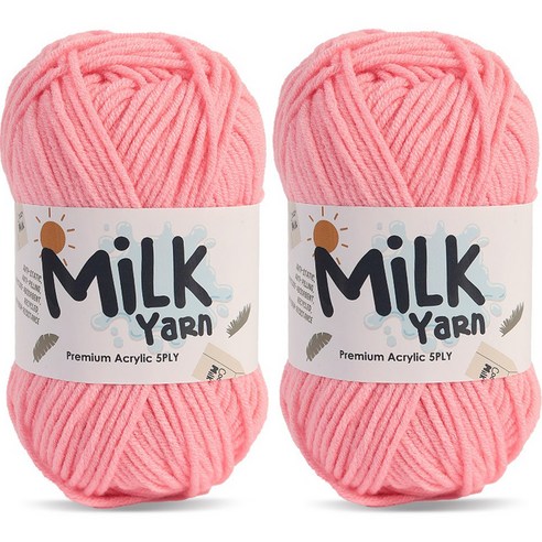 니뜨 밀크얀 뜨개실 50g, 85 핑크, 2개