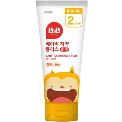 비앤비 유아용 베이비 치약 플러스 겔 딸기, 40g, 1개