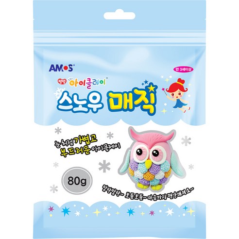 아모스 흰색 유아용 스노우매직 아이클레이 80g 1개