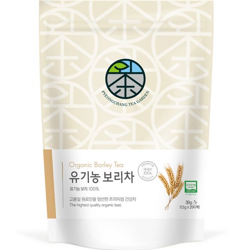 평창다원 유기농 보리차 PLA 생분해 티백 20p, 30g, 1개, 20개