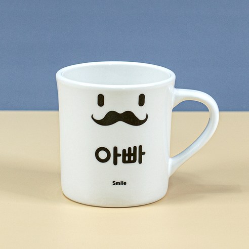 해피정코리아 스마일 패밀리 머그컵 370ml, 화이트 아빠, 1개