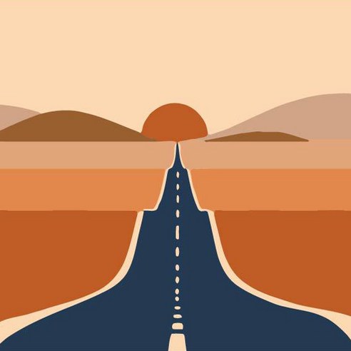 더웨일 DIY 유화 명화그리기 풍경 20 x 20 cm, 사막의 도로