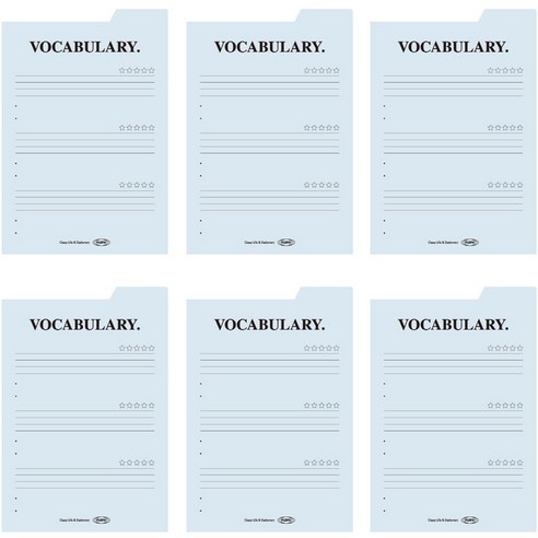 플레픽 스티키 점착식 인덱스 메모지 14 VOCABULARY, 블루, 6개