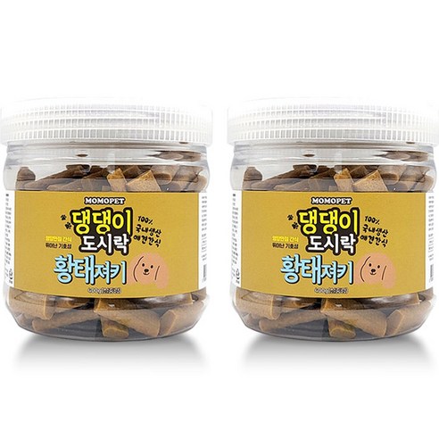 모모펫 강아지 네이처펫 댕댕이 도시락 수제간식 져키, 400g, 2개, 황태맛
