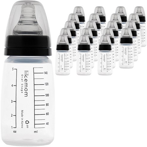 라이크맘 유아용 PP 젖병, 150ml, 20개, 화이트 + 그레이