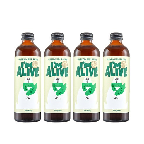 아임얼라이브 유리병 콤부차 오리지날, 315ml, 4개