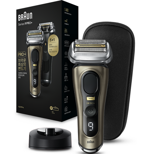 BRAUN 시리즈 9 PRO+ 면도기 세트, 9515s, 그라파이트