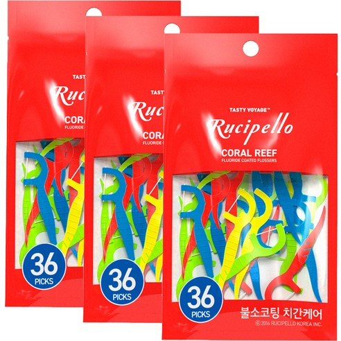 루치펠로 코랄리프 치실 71mm, 36개입, 3개