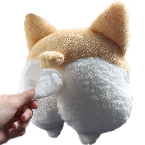 다다랜드 시바견 엉덩이 인형 각티슈커버, 혼합색상, 1개