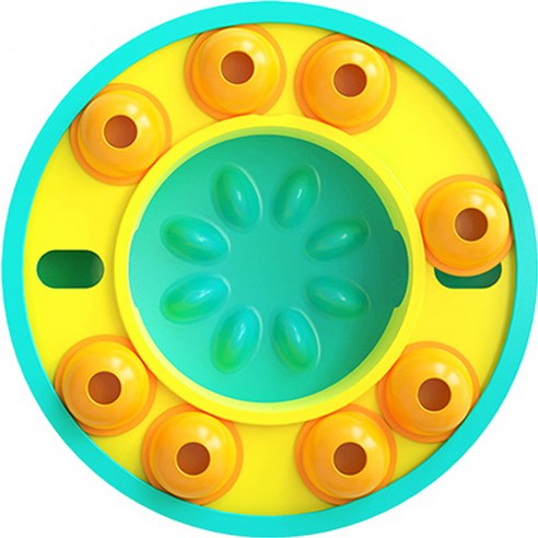 케이알펫츠 반려동물 동글이 급식판 노즈워크 퍼즐 장난감, 청록색, 1개
