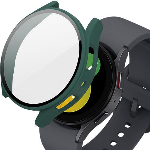 갤럭시워치 강화유리 풀커버 액정보호 케이스 40mm, 그린