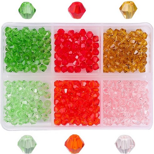 알로데 비즈 팔찌 DIY 각구슬 4mm 6종 x 100p 키트, TYPE 02, 1세트