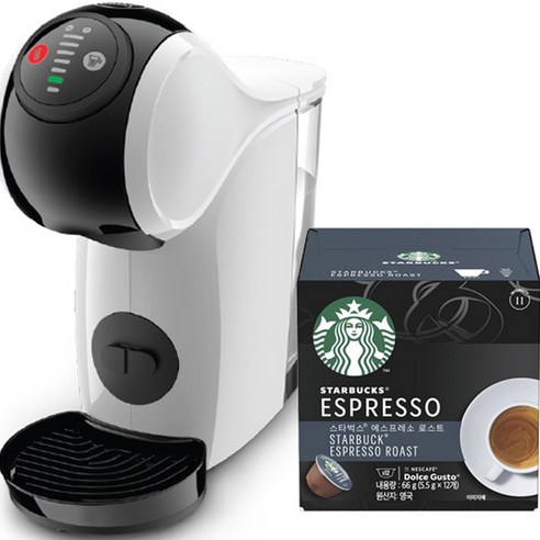 돌체구스토 지니오 에스 베이직 캡슐 커피 머신 + 스타벅스 에스프레소 로스트 캡슐 12p 세트