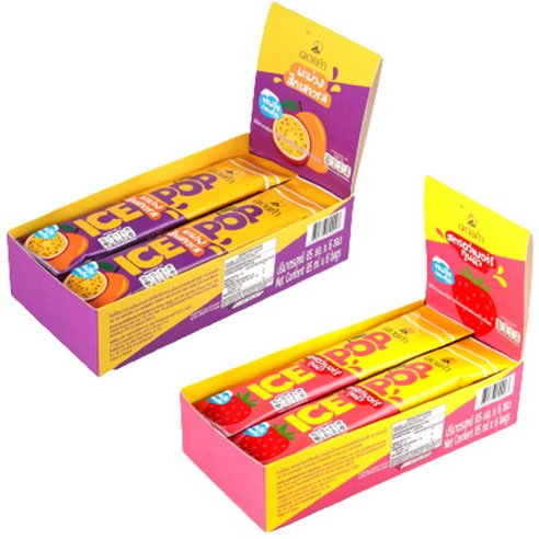 도이캄 아이스팝 딸기맛 6p + 망고 앤 패션후루츠맛 6p 세트, 85ml, 12개