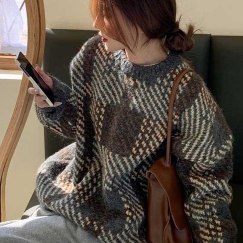 女性 時尚 服裝 頂部 圓領 針織 毛衣 成年女性 成年女性 婦女