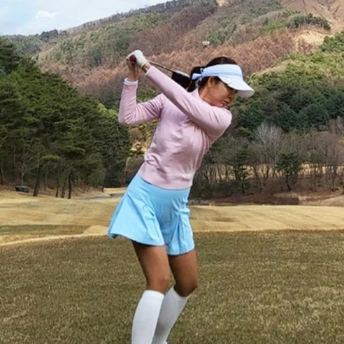 티오프 여성용 럭스골프 퍼프 긴팔 골프니트 TO3A606W