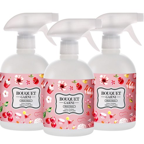 부케가르니 섬유탈취제, 500ml, 3개, 블랙체리