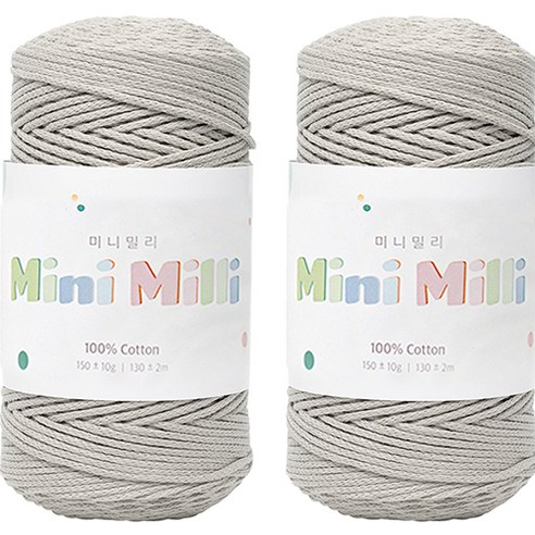 yarna 미니밀리 뜨개실 150g, 724 소프트그레이, 2개