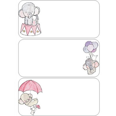 하프위니 3칸 메모 토끼와 코끼리 자석메모보드, 1개