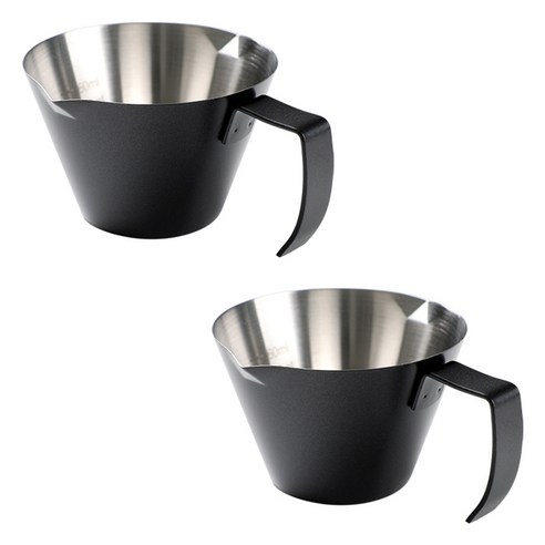 칼딘 더블 스파웃 스테인리스 에스프레소 샷잔 110ml, 블랙, 2개