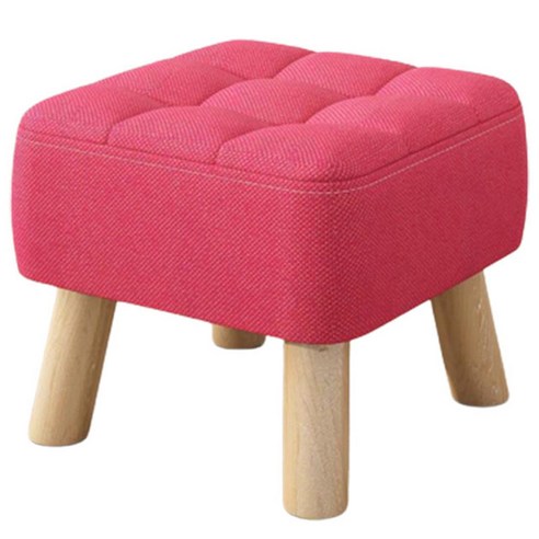 비글썬마켓 패브릭 원목 낮은 미니 의자 26cm, 레드, 1개