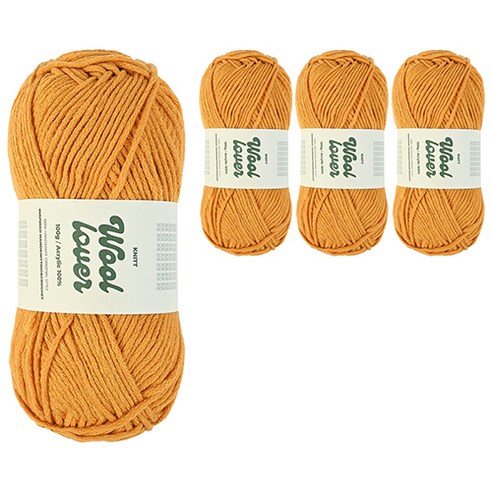 니뜨 울러버 뜨개실 100g, 06 머스터드, 4개