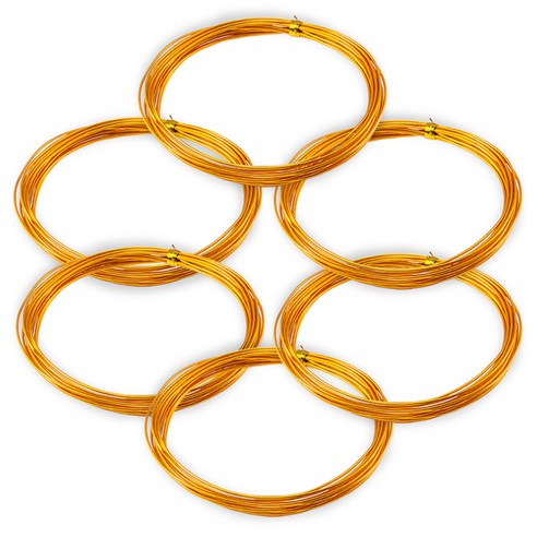 코히모 공예용 알루미늄 와이어 2mm x 5m 3W170, 6개, 오렌지