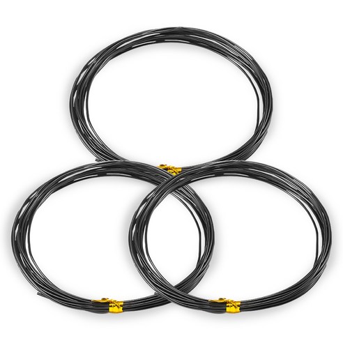 코히모 공예용 알루미늄 와이어 3mm x 5m 3W172, 3개, 블랙