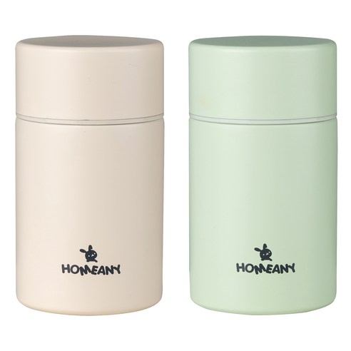 홈애니 원터치 미니 보온병 2종 세트, 베이지, 그린, 200ml, 1세트