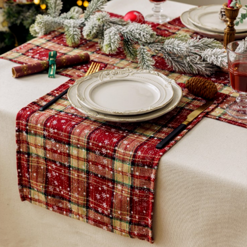 씨오브비 크리스마스 눈송이 테이블 매트, 디자인2, 40 x 200 cm