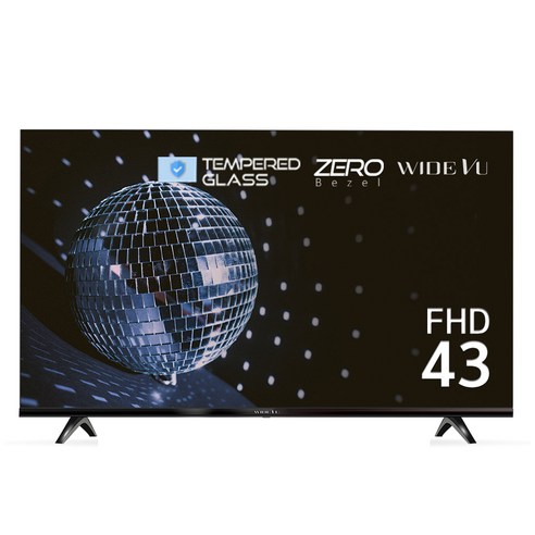 와이드뷰 강화유리 와이드뷰 FHD LED TV, 109cm(43인치), GlassWV43FT1, 스탠드형, 고객직접설치