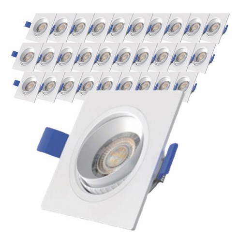 시그마 LED 각도조절 확산형 다운라이트 사각 1구 5W 삼성칩, 화이트(주백색), 100개