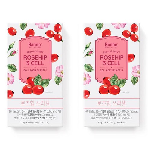 본네 로즈힙 3 CELL 콜라겐 엘라스틴 퓨레, 15g, 28개