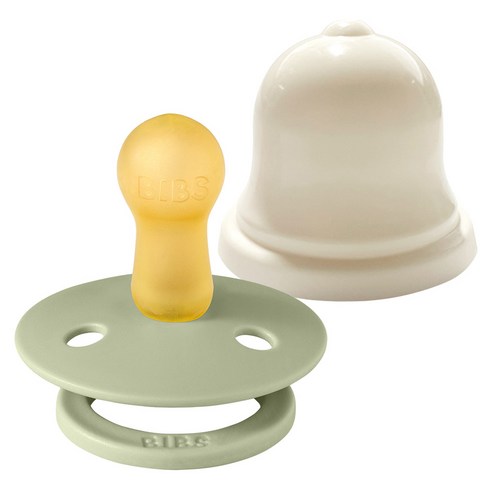 BIBS 컬러 고무 쪽쪽이 2단계 + 실리벨 케이스 세트, 2단계(6~18개월), 세이지, 1세트