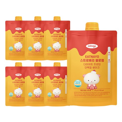 있나요 프로틴 단백질 쉐이크 휴대용 파우치 스트로베리 블로썸맛, 40g, 7개