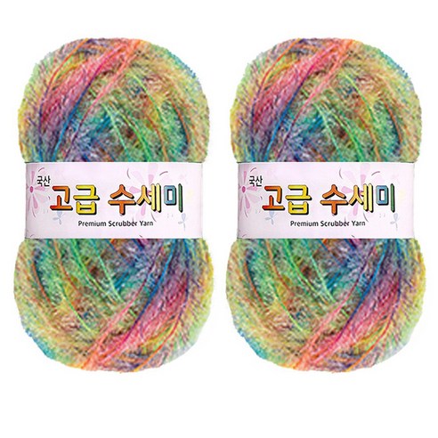 yarna 고급 수세미 나염 뜨개실 80g, 206, 2개