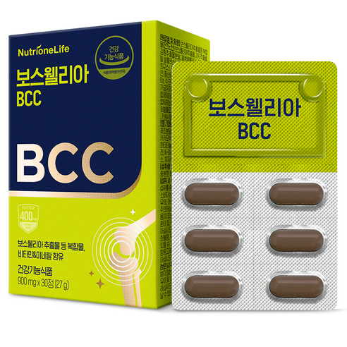 뉴트리원 보스웰리아BCC 1박스 30정 관절연골 비씨씨 강황 가자 비오틴 뼈영양제, 5개