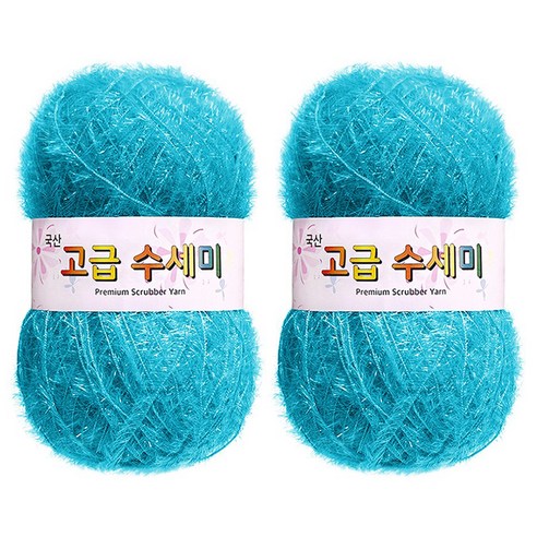 yarna 고급 수세미 뜨개실 80g, 189 아쿠아블루, 2개