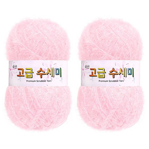 yarna 고급 수세미 뜨개실, 105 흰분홍, 2개