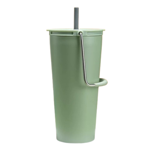 워터하마 스텐 손잡이 스트로 텀블러 600ml, 연한 초록색, 1개
