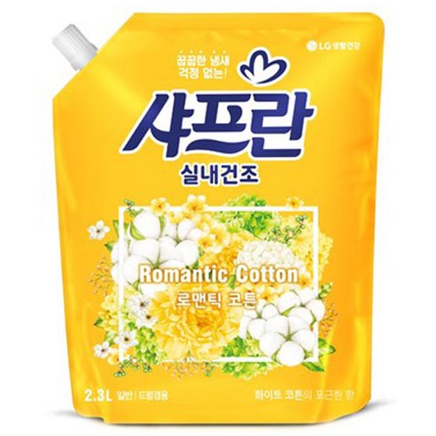 샤프란 실내건조 섬유유연제 로맨틱 코튼, 2.3L, 1개