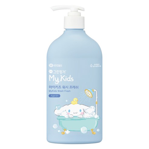 산리오 시나모롤 캐릭터 그린핑거 유아용 워시 – 마이키즈 프레쉬 500ml (그린향) 1개 
출산준비물/선물